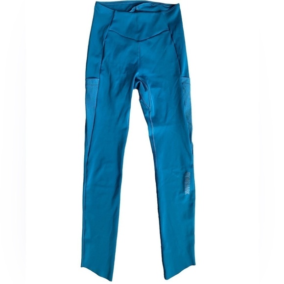 Gymshark Pants - Gymshark High Waisted Venture Leggings Teal Blue Mesh Pockets Size Small